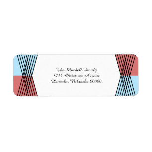 Red Blue Colourful Deco Address Labels