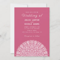 Red & Blue Coral Reef Marble Stone Mandala Wedding