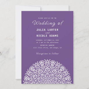 Red & Blue Coral Reef Marble Stone Mandala Wedding Invitation