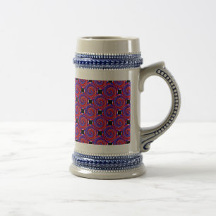 Red & Blue Counter Spiral by Kenneth Yoncich Beer Stein