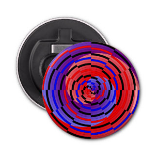 Red & Blue Counter Spiral by Kenneth Yoncich Bottle Opener