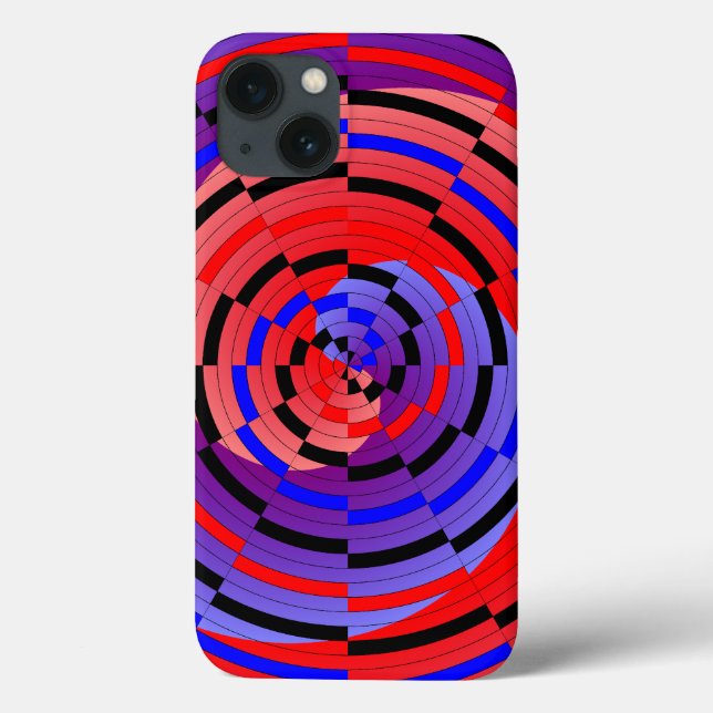 Red & Blue Counter Spiral by Kenneth Yoncich Case-Mate iPhone Case (Back)