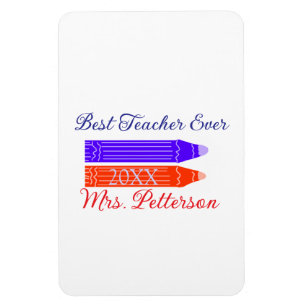 Red blue crayons best teacher ever add year name magnet