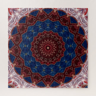 Red Blue Decorative Jigsaw Puzzle