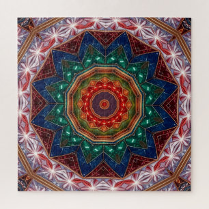 Red Blue Decorative Jigsaw Puzzle