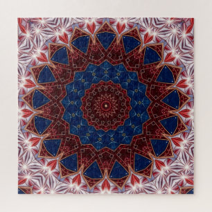 Red Blue Decorative Jigsaw Puzzle