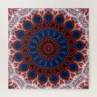 Red Blue Decorative Jigsaw Puzzle