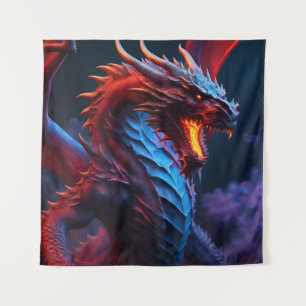 Red & Blue Dragon Tapestry