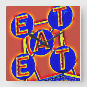 red/blue eat clock