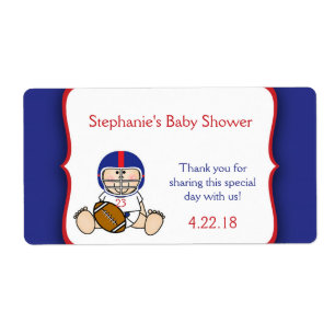 Red Blue Football Baby shower bouteille d'eau en f