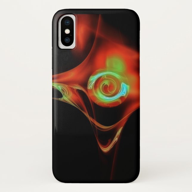RED BLUE FRACTAL ROSE Case-Mate iPhone CASE (Back)