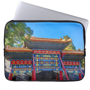 Red Blue Gate Jade Flower Island Laptop Sleeve