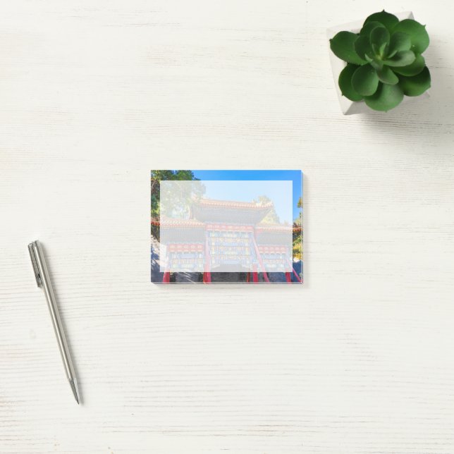 Red Blue Gate Jade Flower Island Post-it Notes (Office)