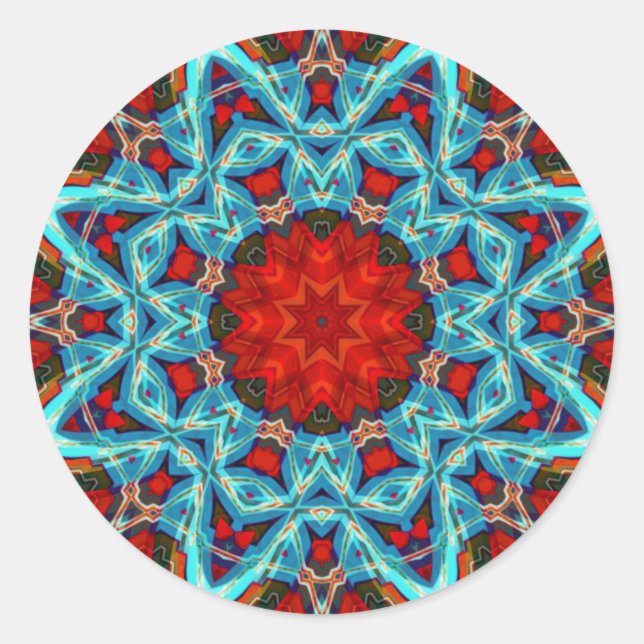 Red Blue GeoStar Sticker (Front)