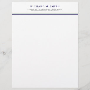 Red Blue Green 3 Lines Professional Name Contact Letterhead