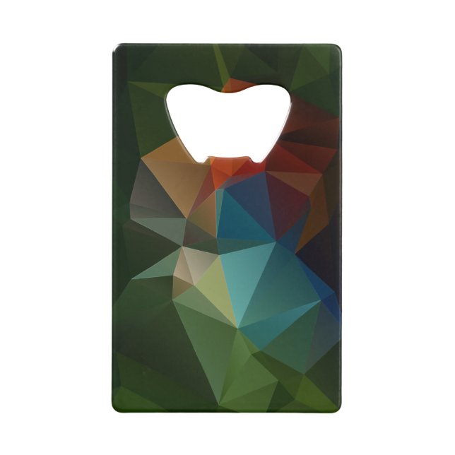 Red Blue Green Abstract Pyramid Art Wallet Bottle Opener (Front)