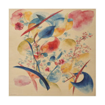 Red, Blue, Green,and Yellow Abstract Wood Wall Art