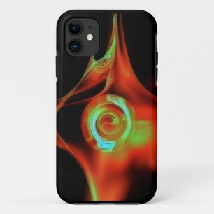 RED BLUE GREEN FRACTAL ROSE iPhone 11 CASE