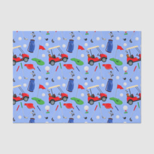 Red Blue & Green Golf Tissue Paper