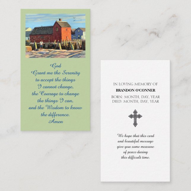 Red Blue Green Orange Fish Shack Prayer Card (Front/Back)
