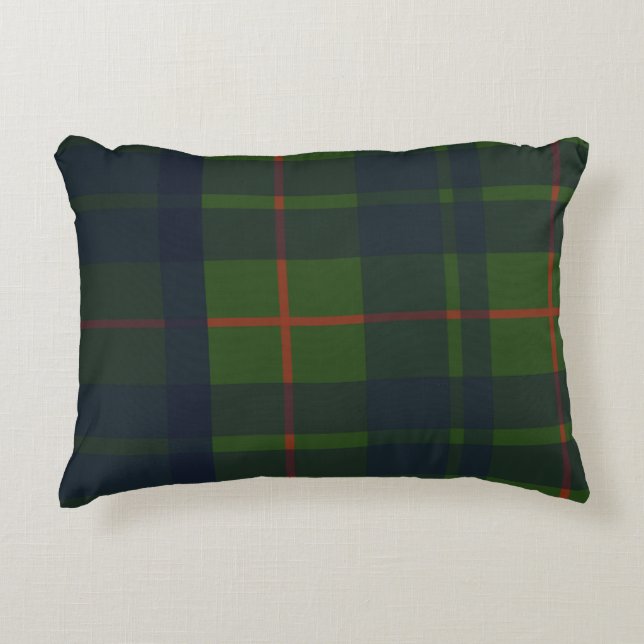 Red Blue Green Tartan Plaid Scottish Plaid  Accent Pillow (Front)