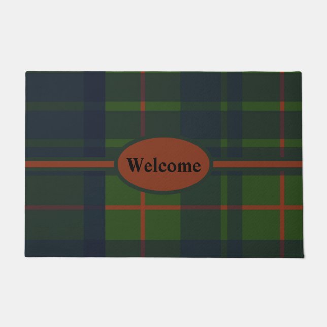 Red Blue Green Tartan Plaid Scottish Plaid  Doorma Doormat (Front)