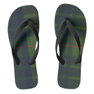 Red Blue Green Tartan Plaid Scottish Plaid Flip Flops