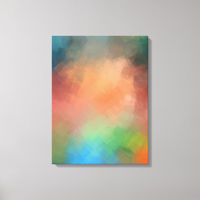 Red Blue Green Yellow Modern Abstract Art Colourfu Canvas Print (Front)