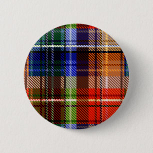 Red Blue Green Yellow Plaid Tartan Design 2 Inch Round Button