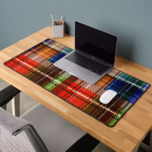 Red Blue Green Yellow Plaid Tartan Design Desk Mat