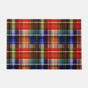 Red Blue Green Yellow Plaid Tartan Design  Doormat