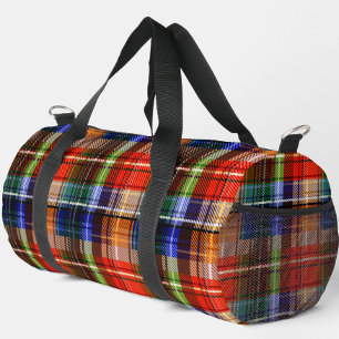 Red Blue Green Yellow Plaid Tartan Design Duffle Bag