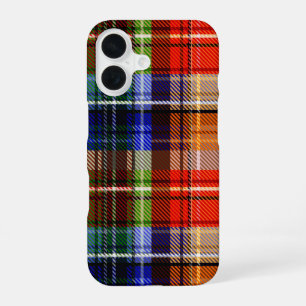 Red Blue Green Yellow Plaid Tartan Design  iPhone 16 Case