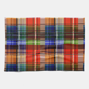 Red Blue Green Yellow Plaid Tartan Design  Kitchen Towel