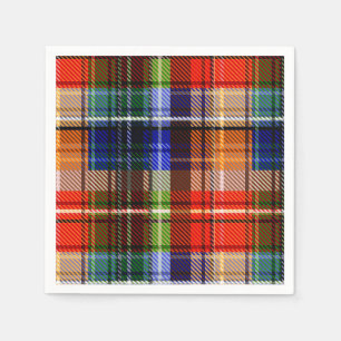 Red Blue Green Yellow Plaid Tartan Design Napkin