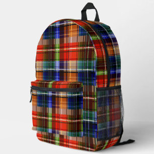 Red Blue Green Yellow Plaid Tartan Design Printed Backpack