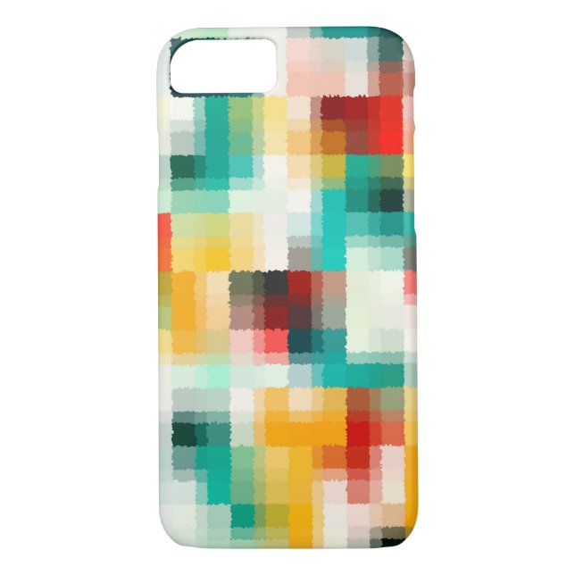 Red Blue Green Yellow White Abstract Pattern Case-Mate iPhone Case (Back)