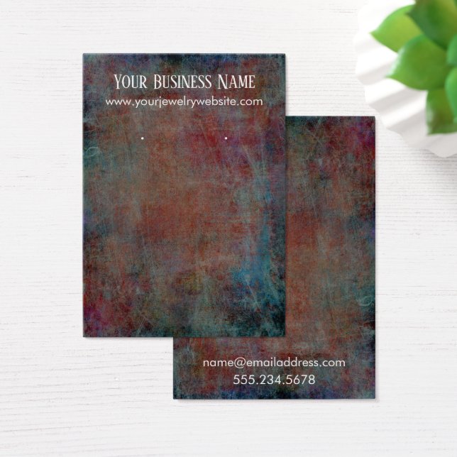 Red Blue Grunge Earring Holder Display Cards (Desk)