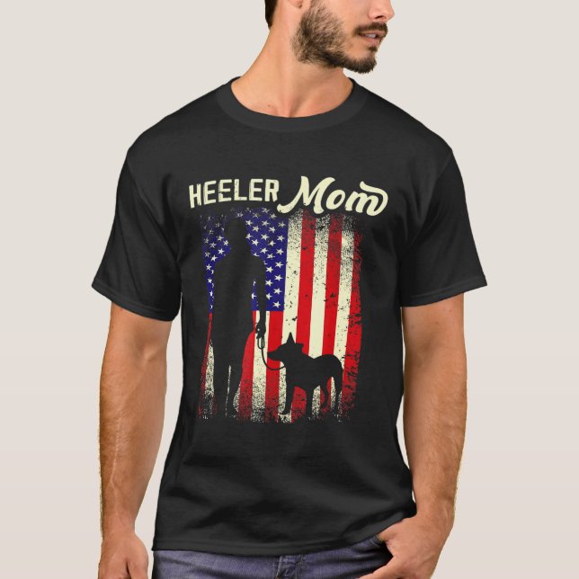 Red Blue Heeler Mom Australian Cattle Dog American T-Shirt (Front)