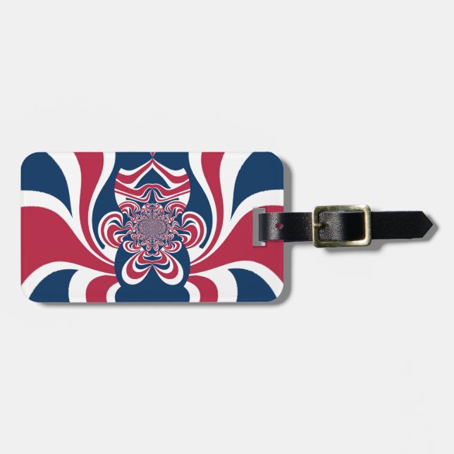 Red Blue Kaleidoscope Art Print Luggage Tag (Front Horizontal)