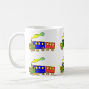 Red Blue Kids Choo Choo Train Milk Juice Mug