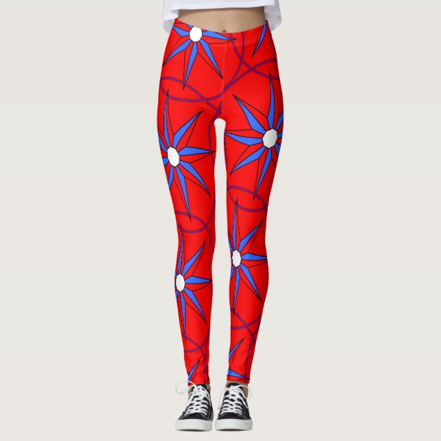 Red Blue Leggings (Front)