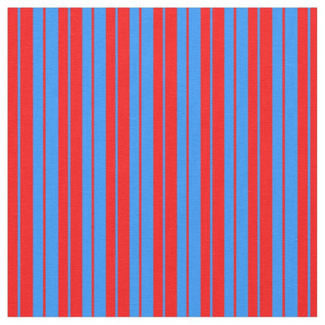 Red & Blue Lined/Striped Pattern Fabric (Close Up)