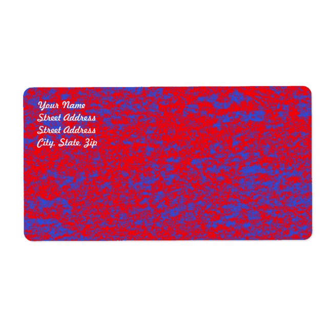 Red & Blue Marble Shipping Label (Front)