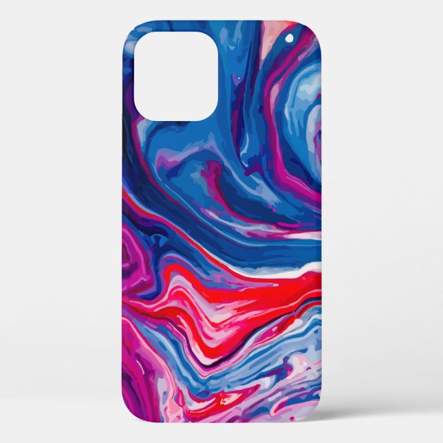 Red blue marble texture Case-Mate iPhone case (Back)