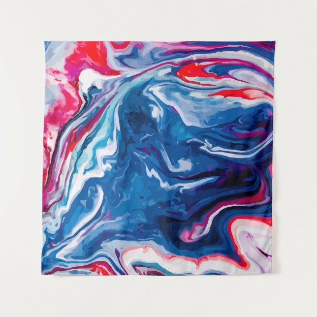 Red blue marble texture tapestry (Front)