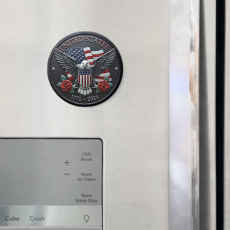 Red & Blue Metallic Texture USA Semiquincentennial Magnet