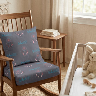 Red Blue Modern Boho Baby Dreamcatcher Fabric