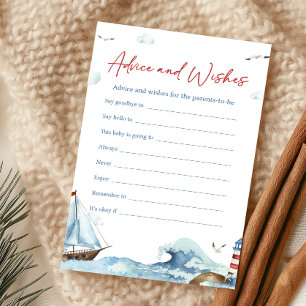 Red Blue Nautical Advice and Wishes Game