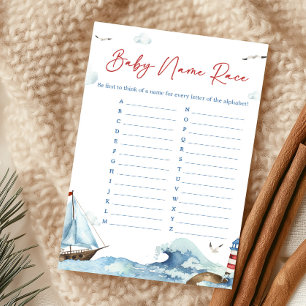Red Blue Nautical Baby Name Race Game